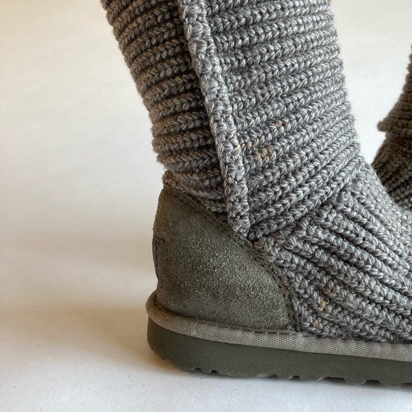 UGG Grey WoolKnitted Knee High Boots size 6 - Picture 2 of 13